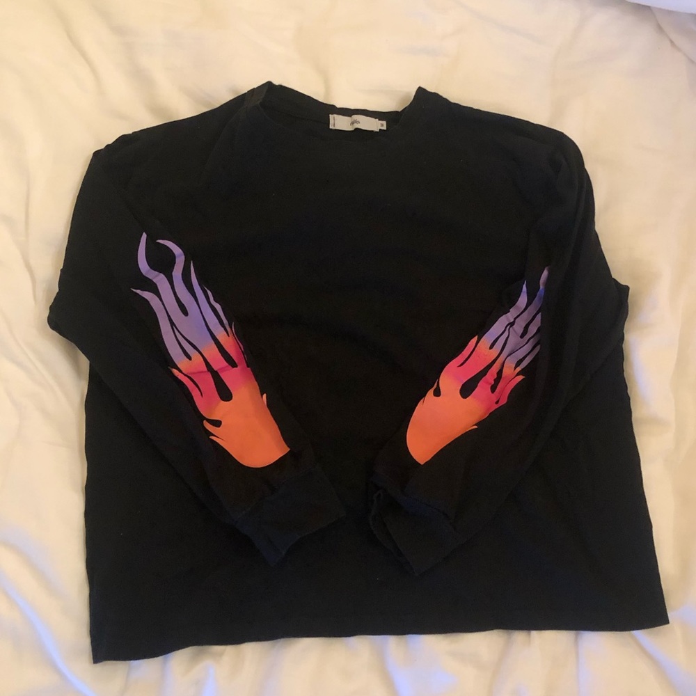 Adika Black Long Sleeve with Flames